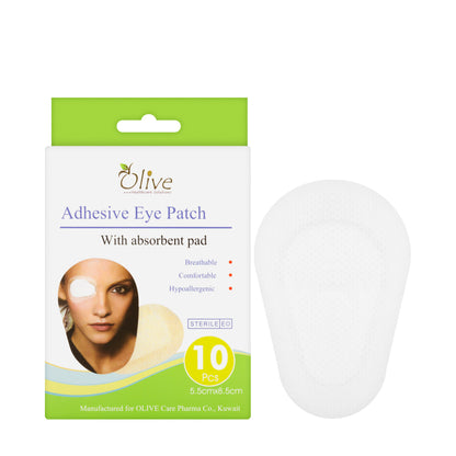 Olive Adhesive Eye Patch Adult 10 Pieces