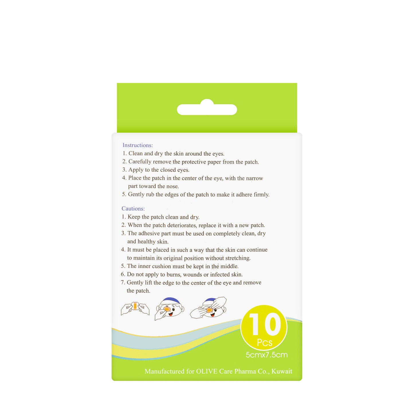 Olive Adhesive Eye Patch Kids 10 Pieces