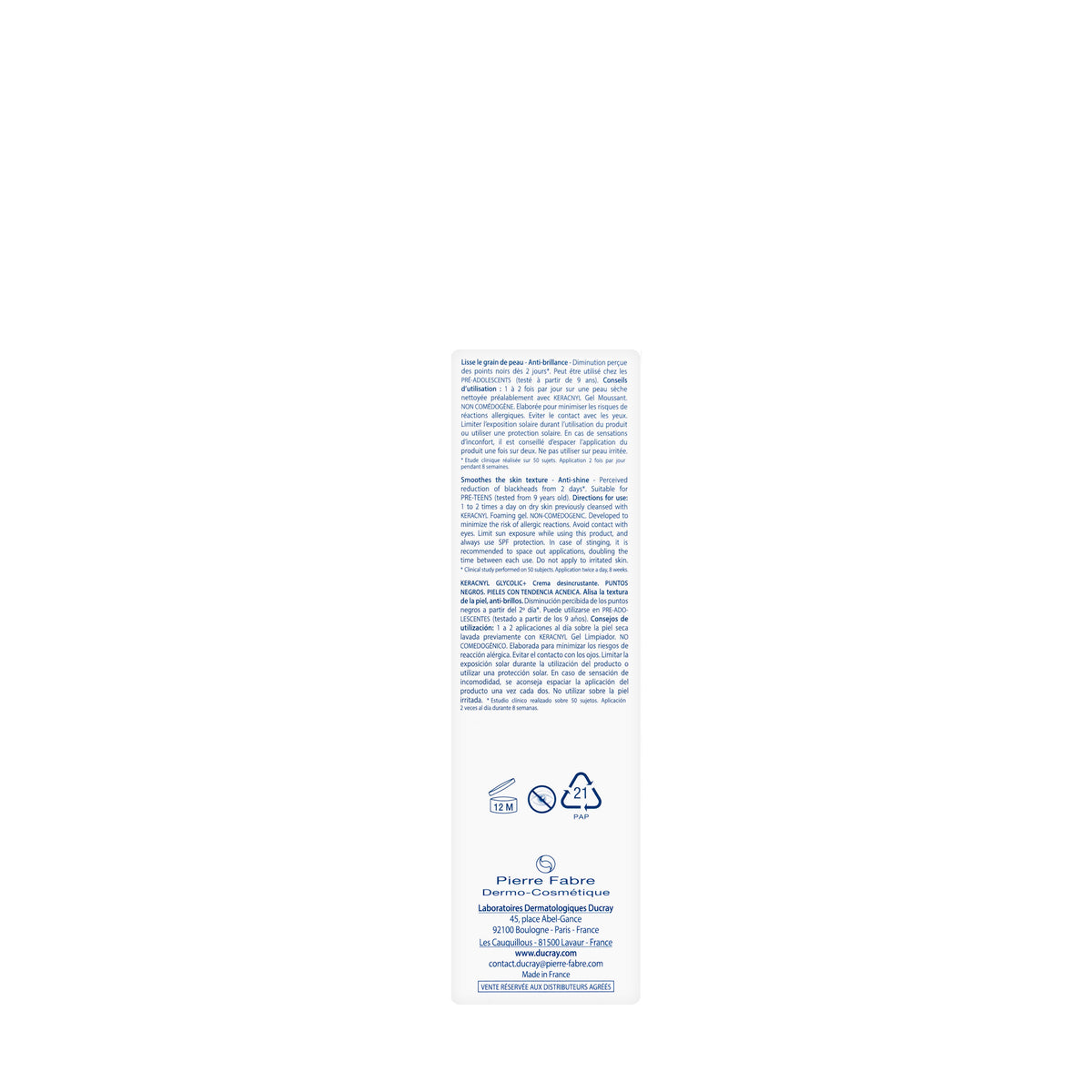 Ducray Keracynl Glycolic+Unclog Cream 30Ml[016]