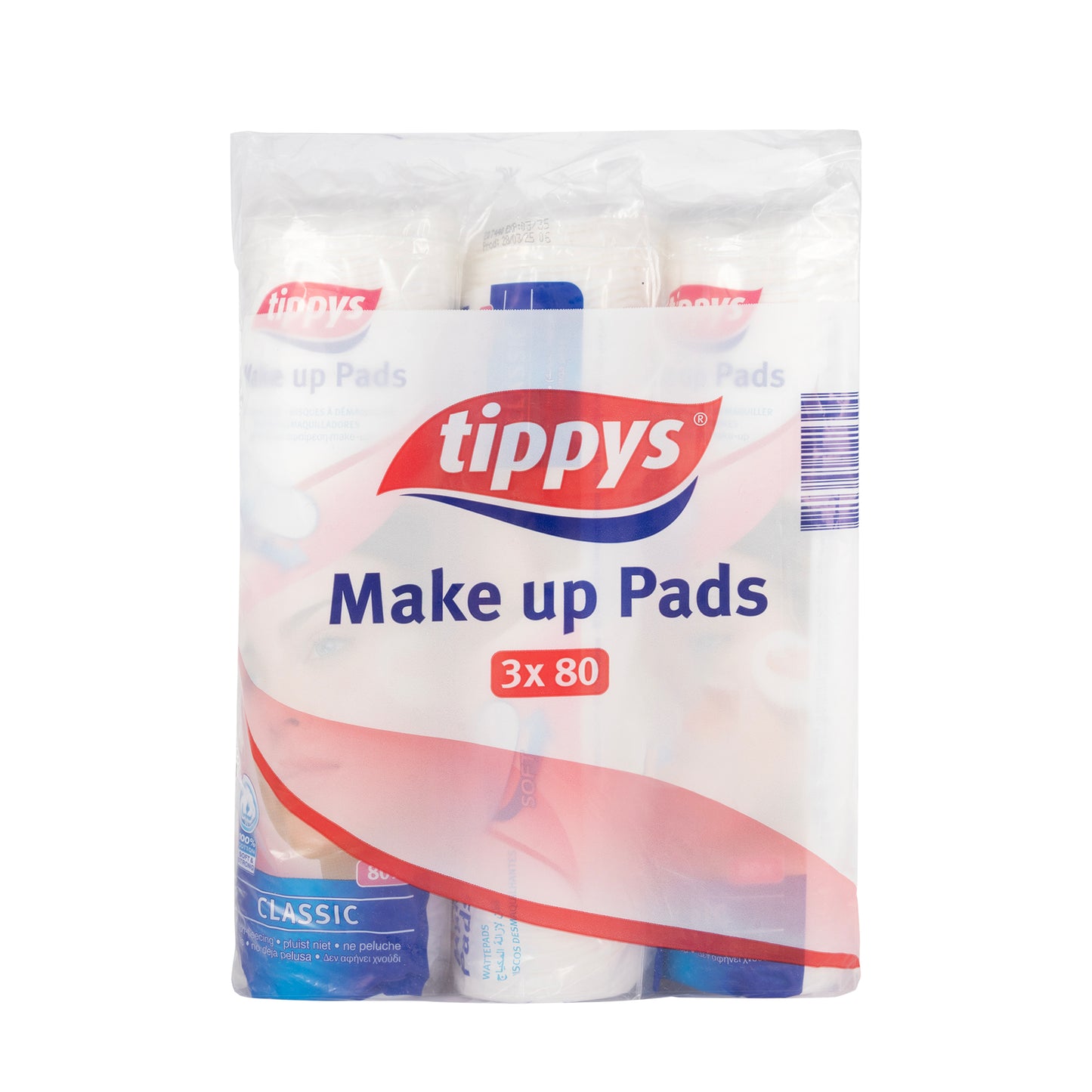 Tippys Cotton Make Up Pads 3X80 Pieces