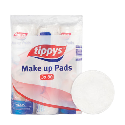 Tippys Cotton Make Up Pads 3X80 Pieces