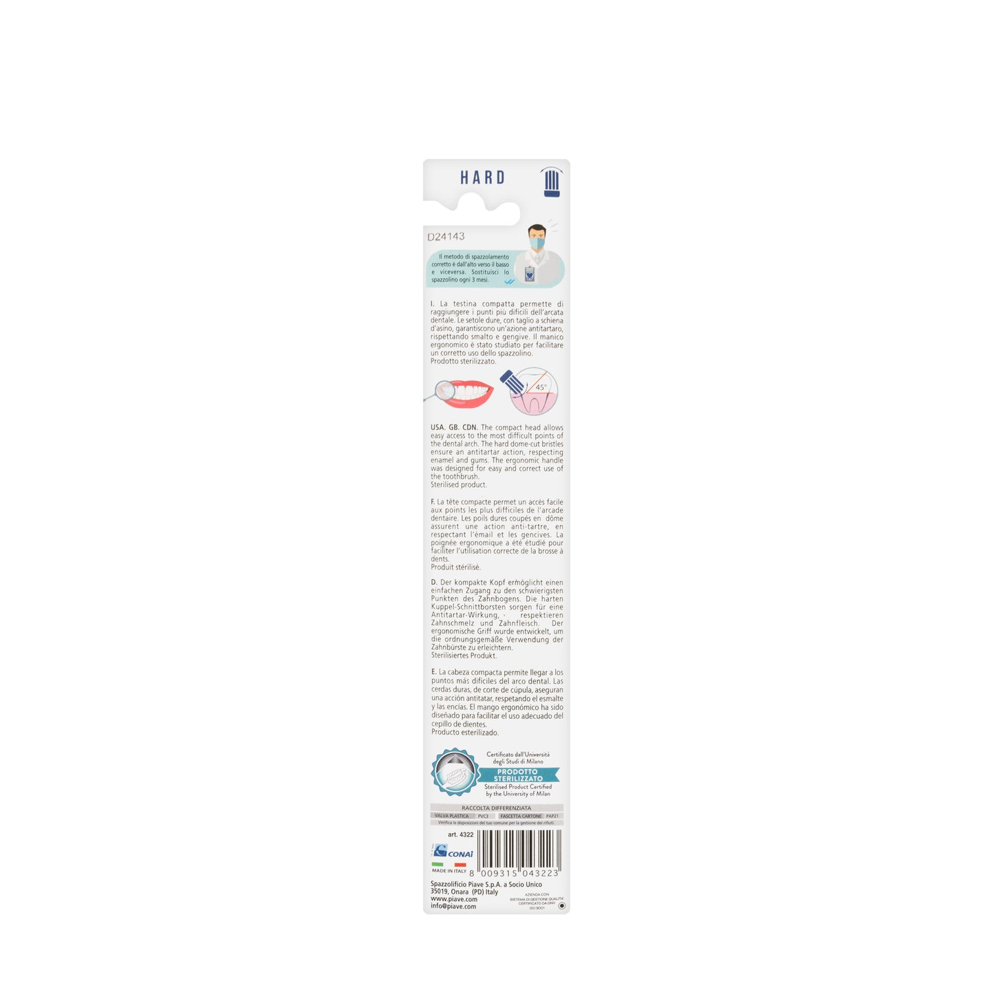 Piave Dentonet Toothbrush Hard [4322]