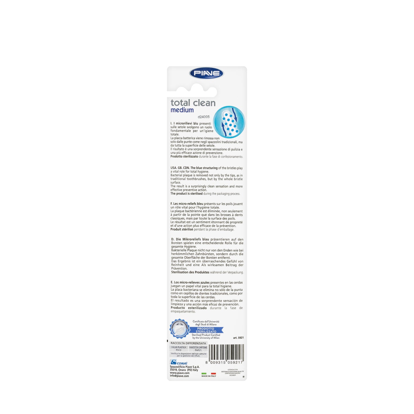 Piave Total Clean Toothbrush  Medium [5921]