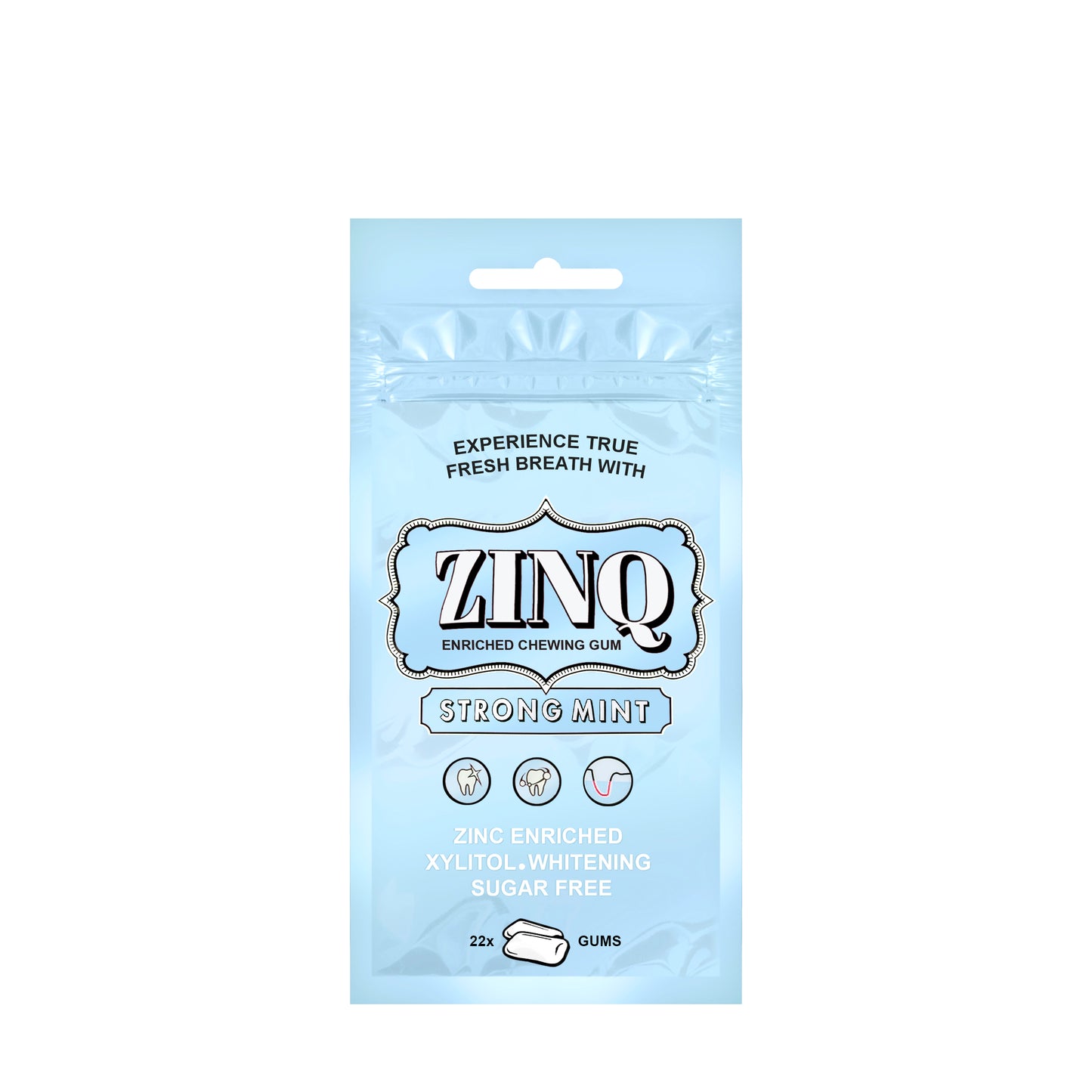 Zinq Strong Mint Chewing Gum 22 Piece