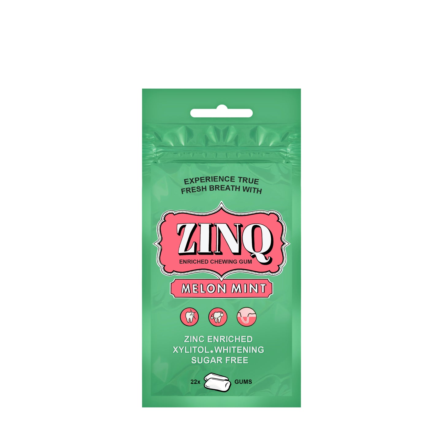 Zinq Melon Mint Chewing Gum 22 Piece