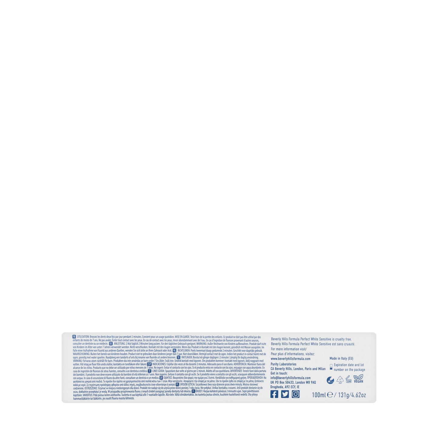Beverly Hills Perfect White Sensitive ToothPaste 100 Ml
