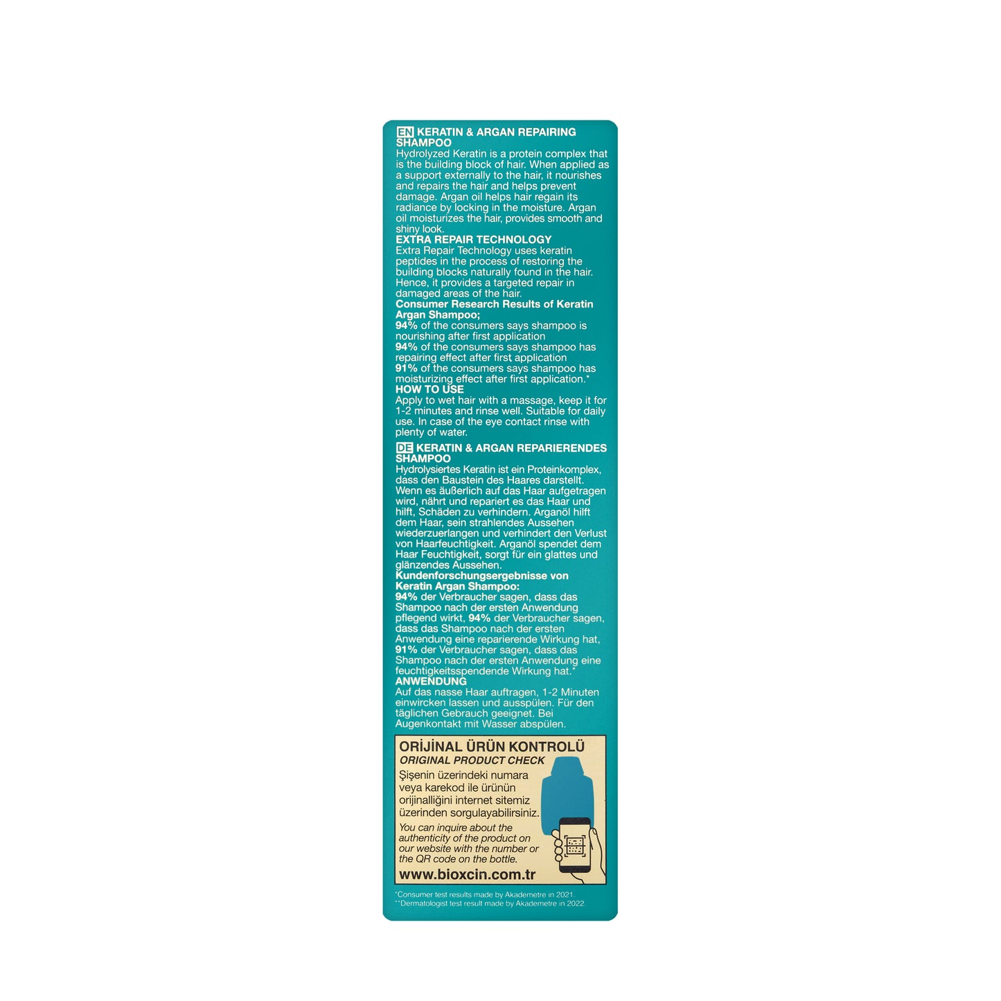Bioxcin Keratin & Argan Repair Shampoo 300ml