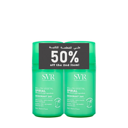 SVR Spiral Vegetal [Green]Deodrant Roll 2x50 ml Offer