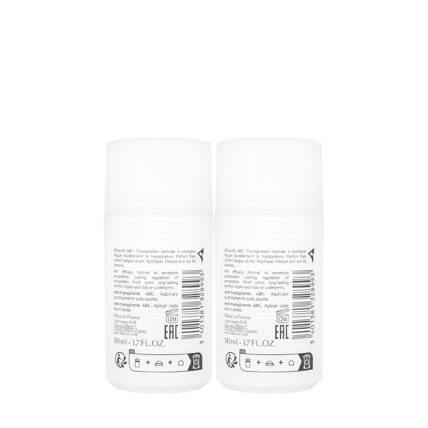 SVR Spiral Deodrant Roll [White] 2x50 ml Offer