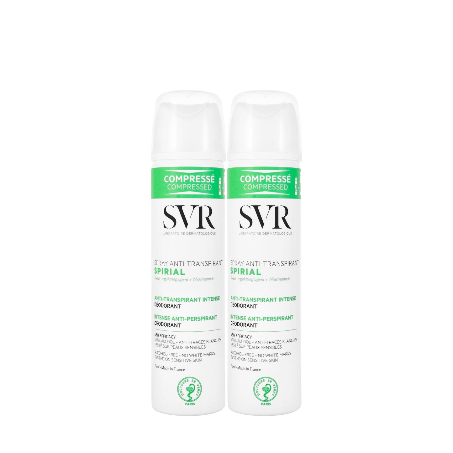 SVR Spiral Deodrant Spray [White] 2x75 ml Offer
