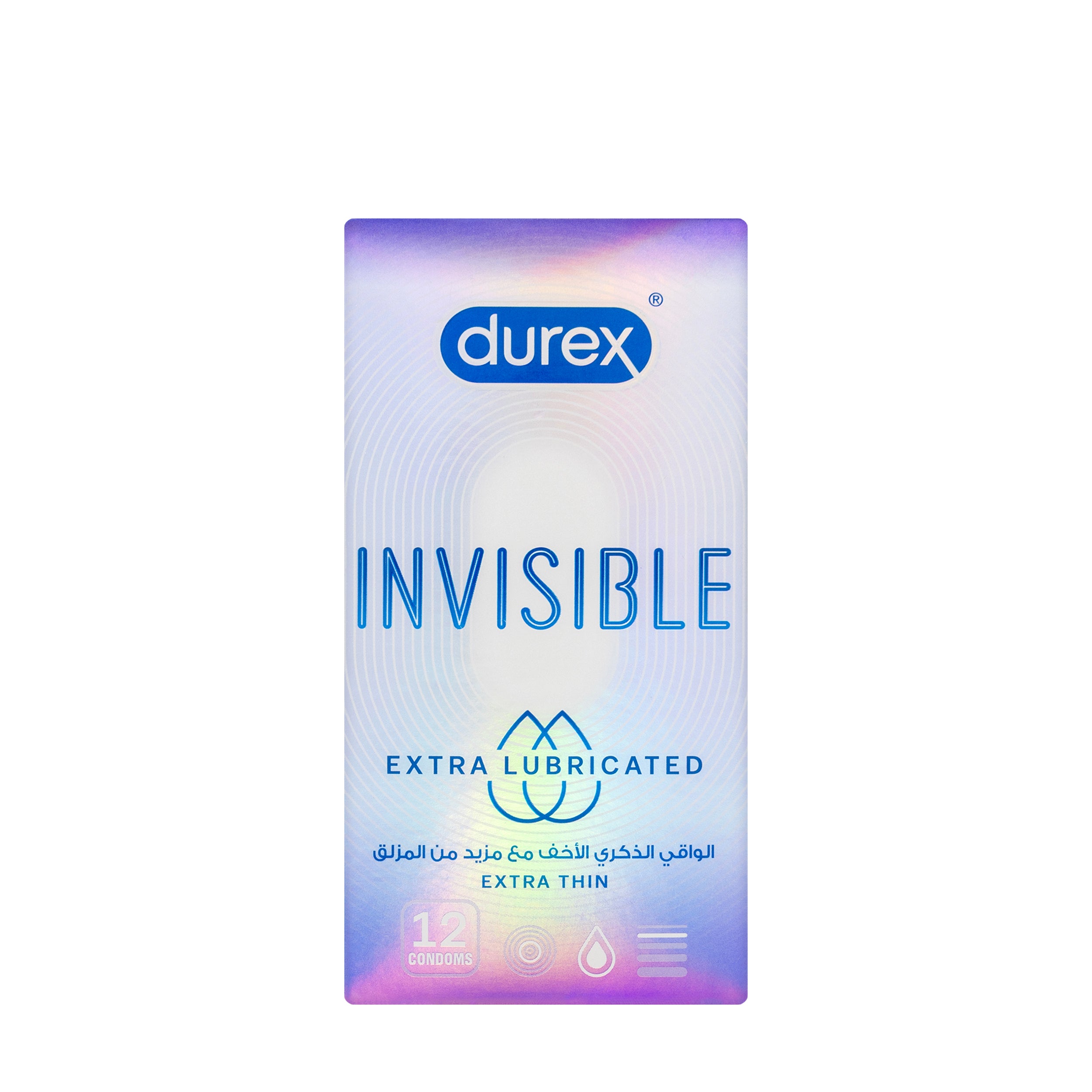 Durex Invisible Extra Lubricated 12 Pieces
