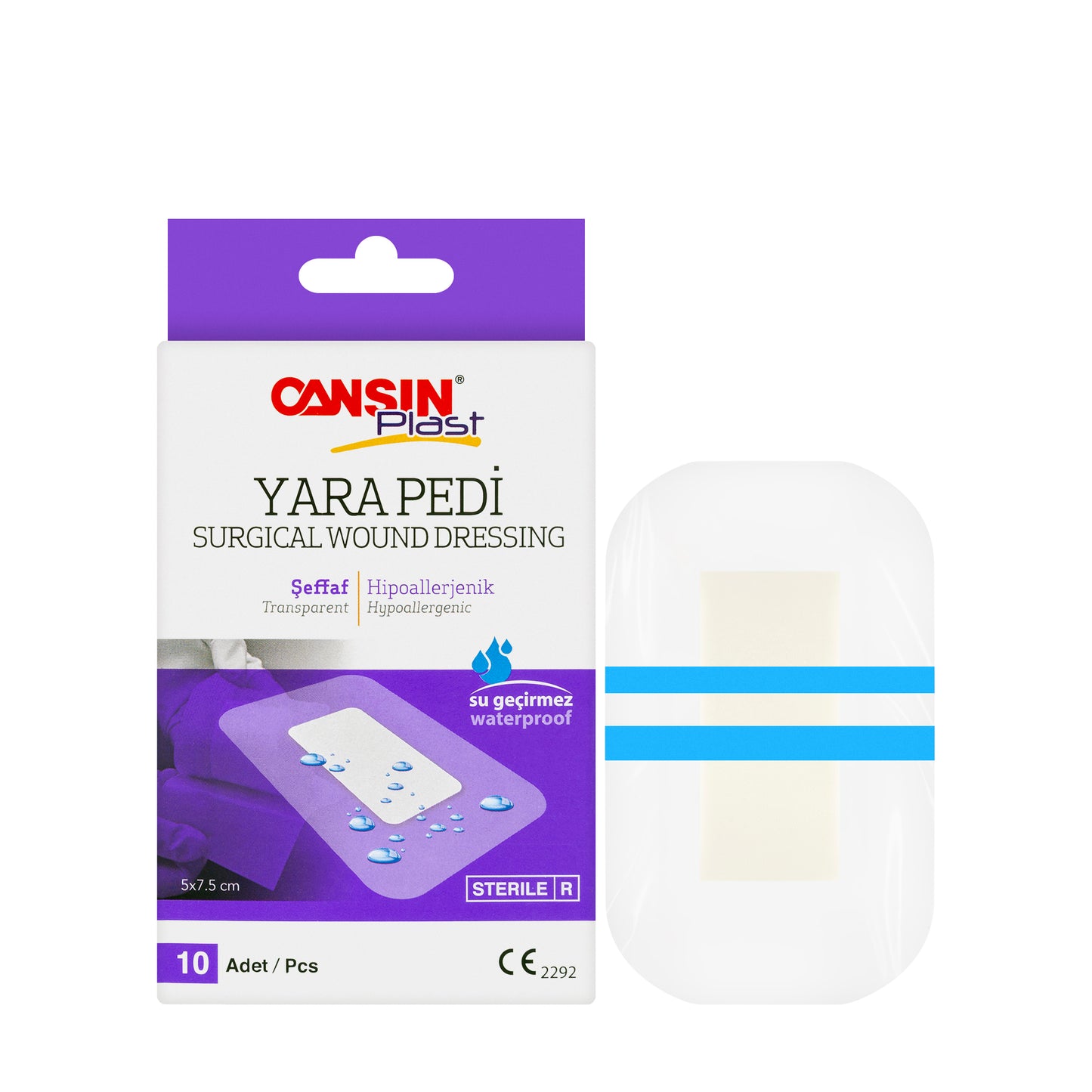 Cansinplast Wound Dressing 5x7.5 cm 10 Pieces
