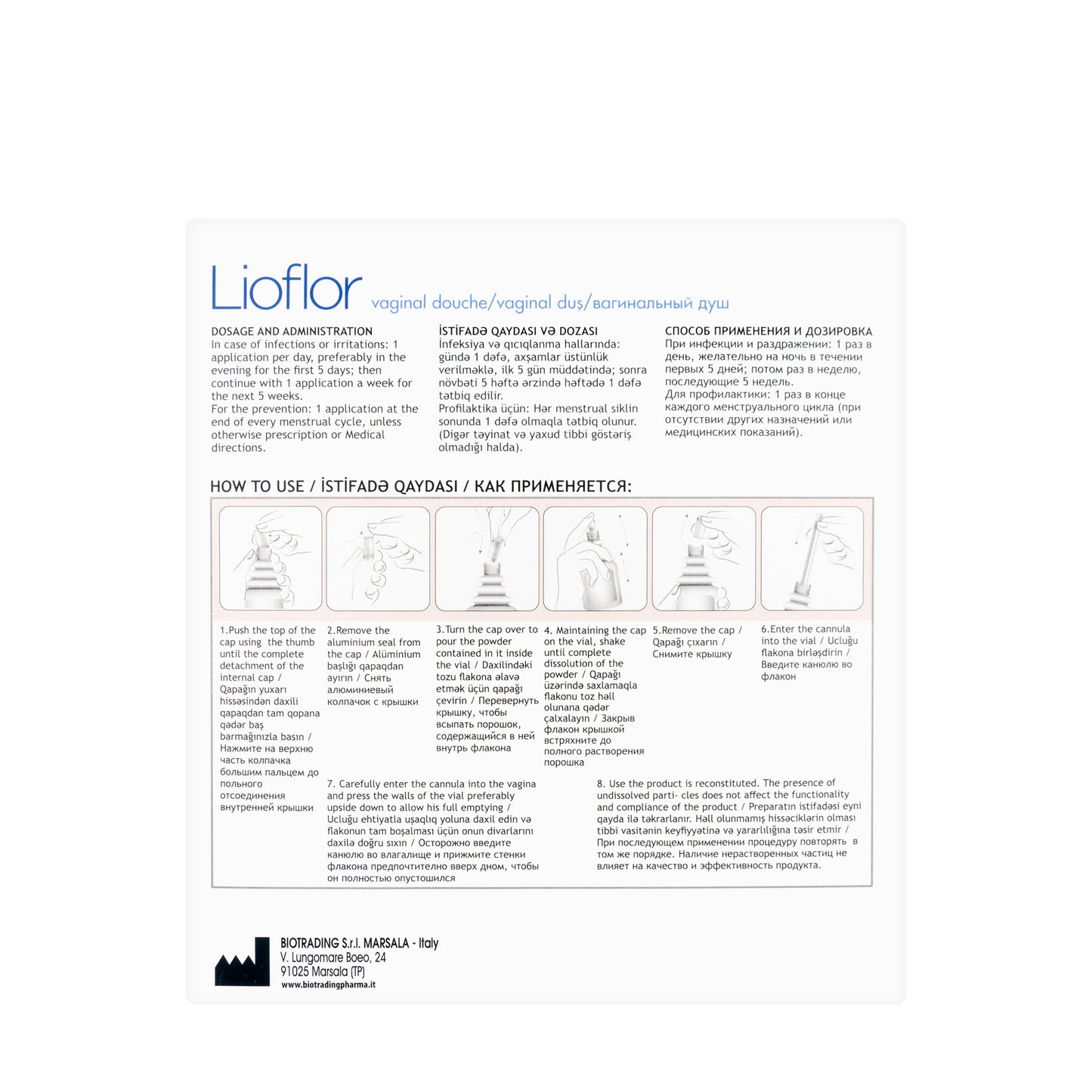 Lioflor Vaginal Douche Vials 5 x 100 ml