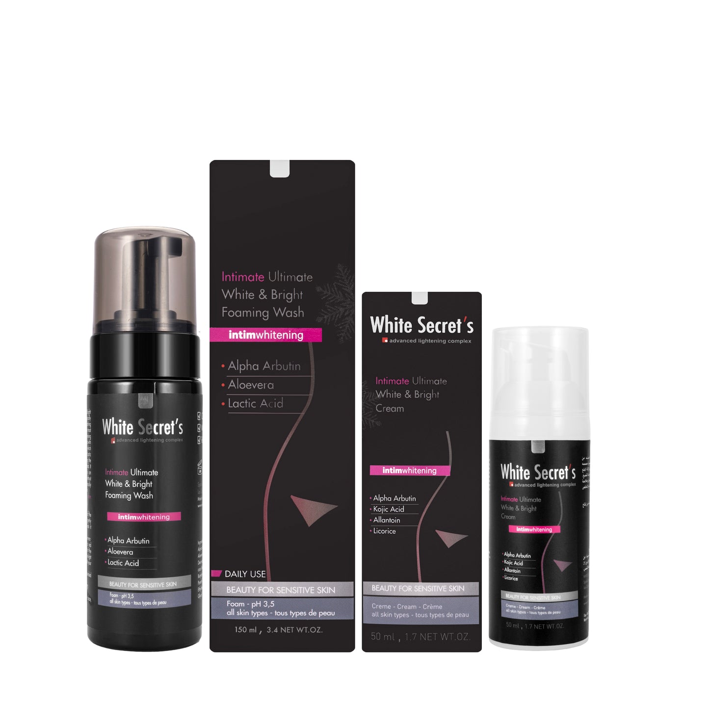 White Secrets Intimate Cream + Wash 150 ml Kit Off