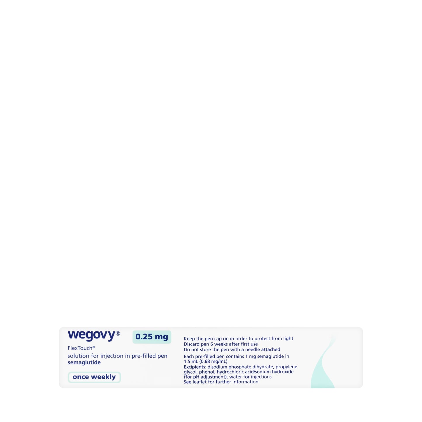 Wegovy 0.25 mg/0.5 ml Injection Pre-Filled Pen 1 Piece