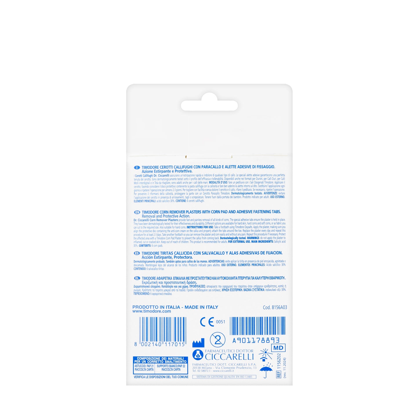 Ciccarelli Corn Remover Plaster 6 Pieces
