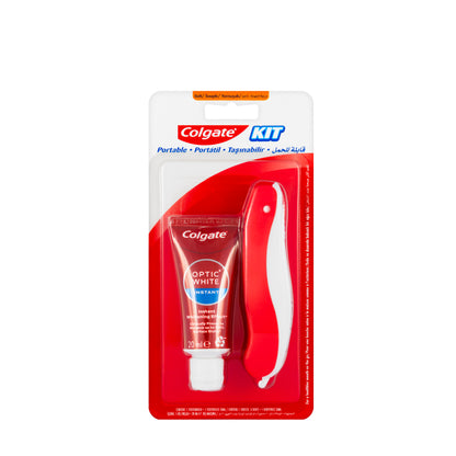 Colgate Toothbrush + Optic White Instant Toothpaste 20 ml Travel Kit