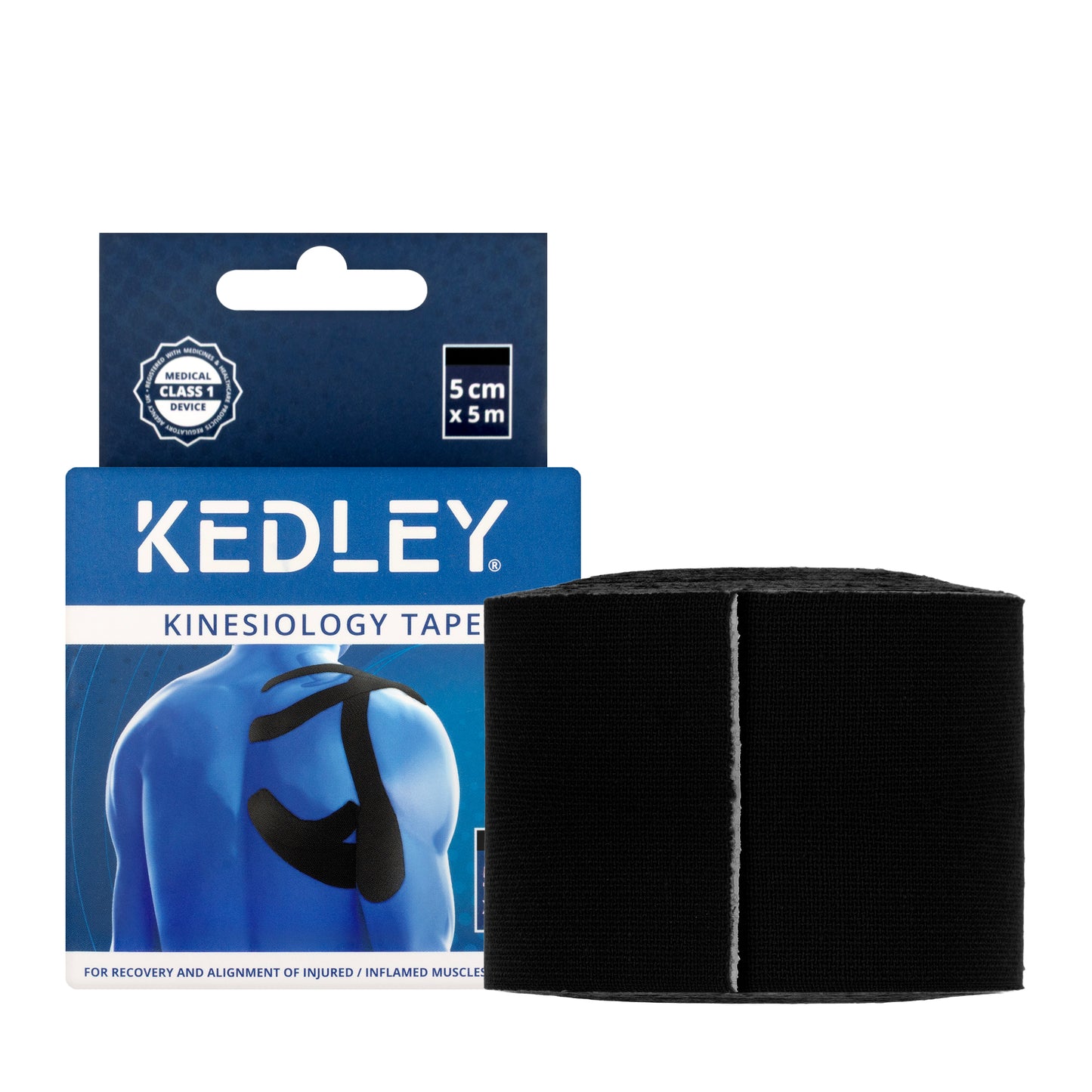 Kedley Kinesiology Tape 5 cm x 5 m [Black] KED033