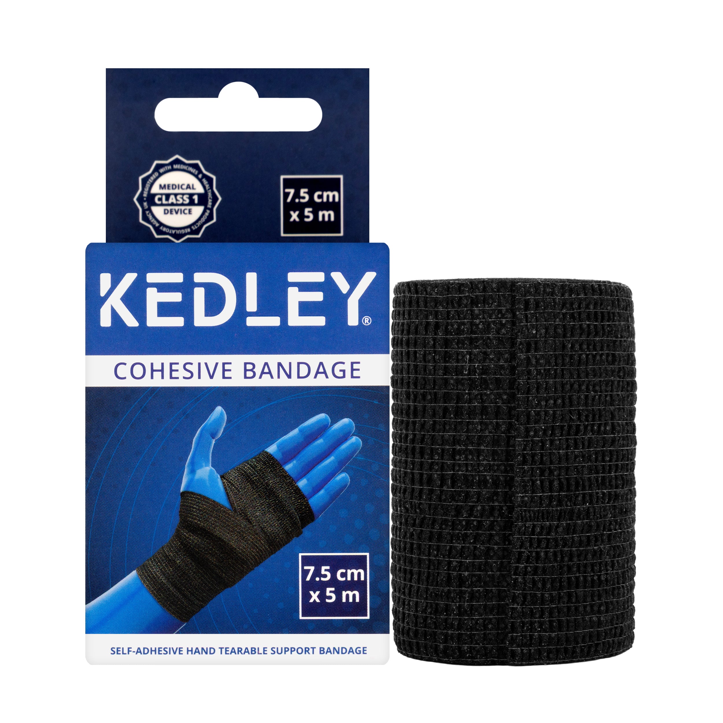 Kedley Cohesive Bandage 7.5 cm x 5 m [Black] KED037