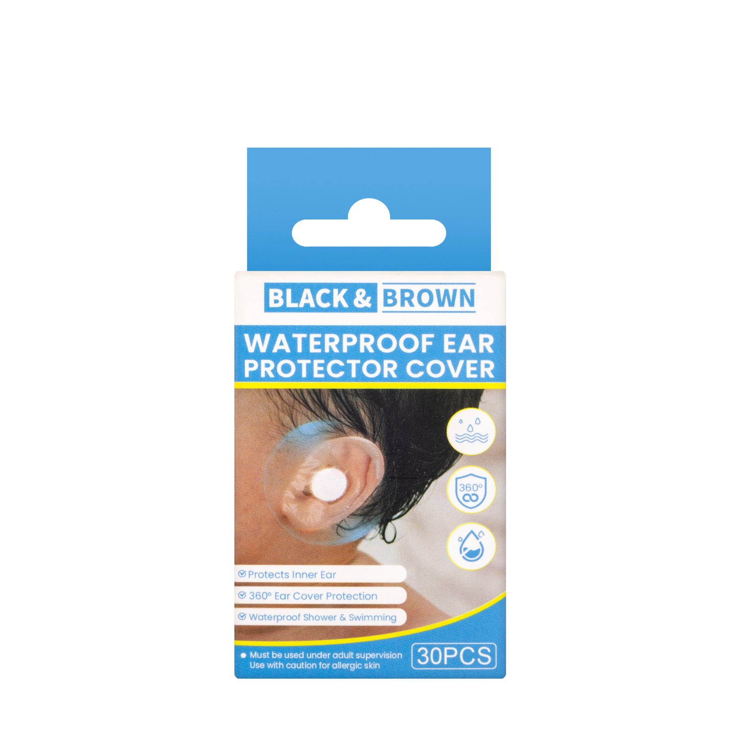Black And Brown Ear Protector Cover Water Proof 30 Piece