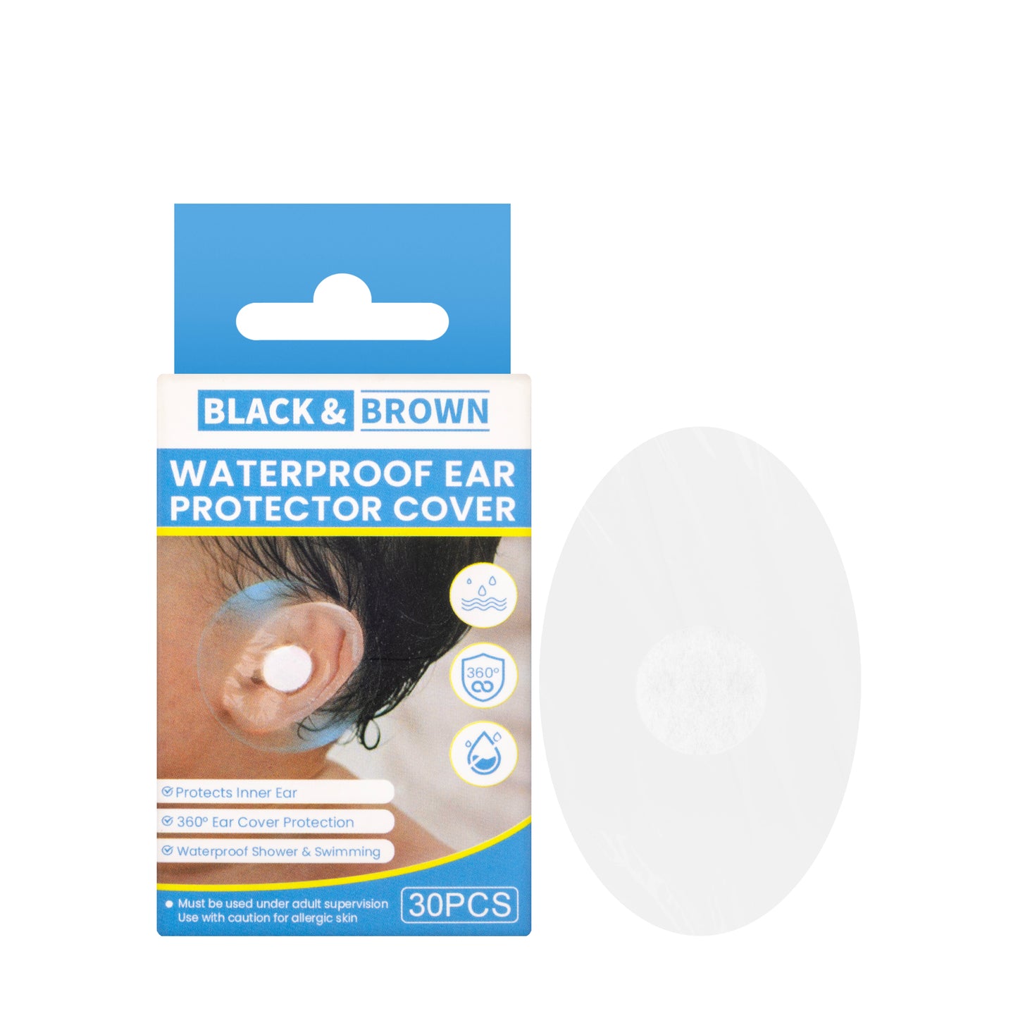 Black And Brown Ear Protector Cover Water Proof 30 Piece