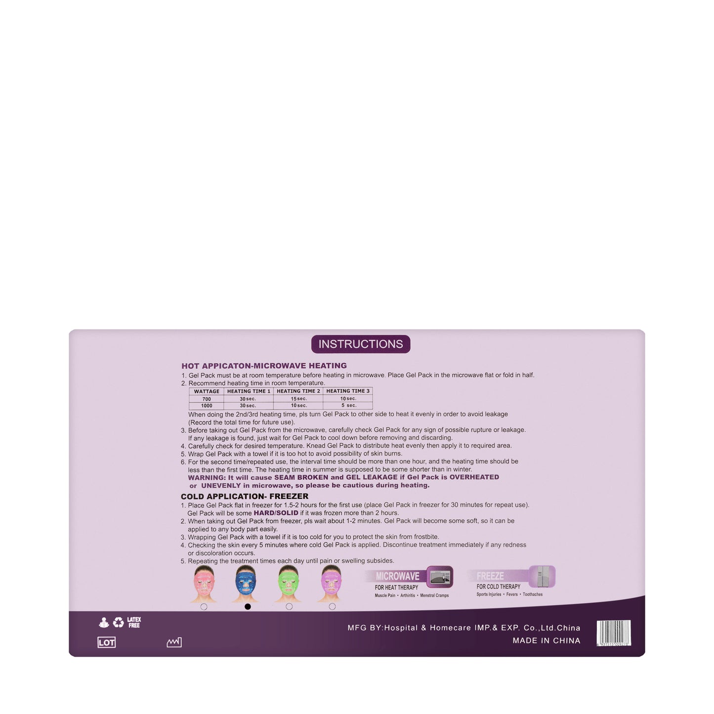Homecare Hot and Cold Face Mask Gel