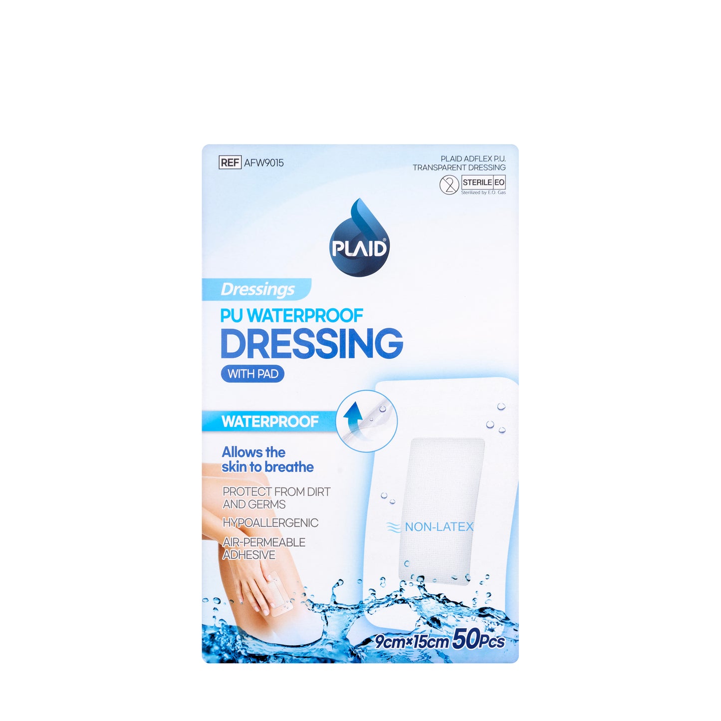 Plaid Dressing Pu With Pad 9X15 Cm 50 Piece