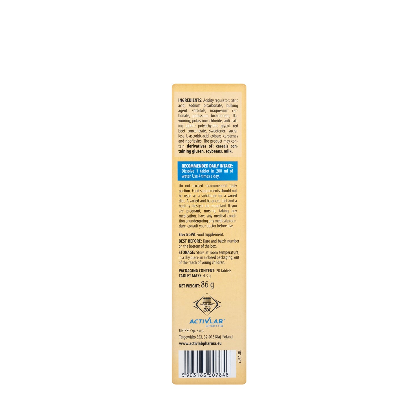 Activlab Electrovit Orange 20 Effervescent Tablets