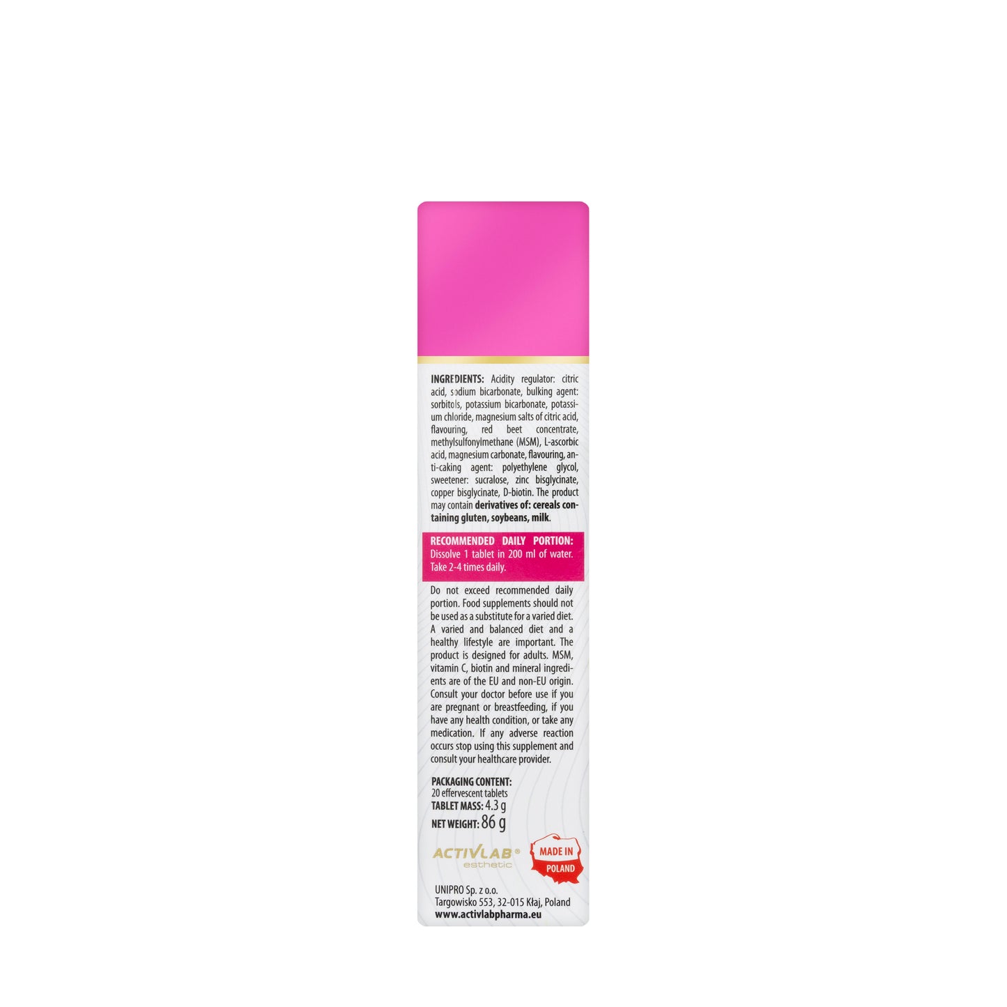 Activlab Electrovit Beauty Hair 20 Effervescent Tablets