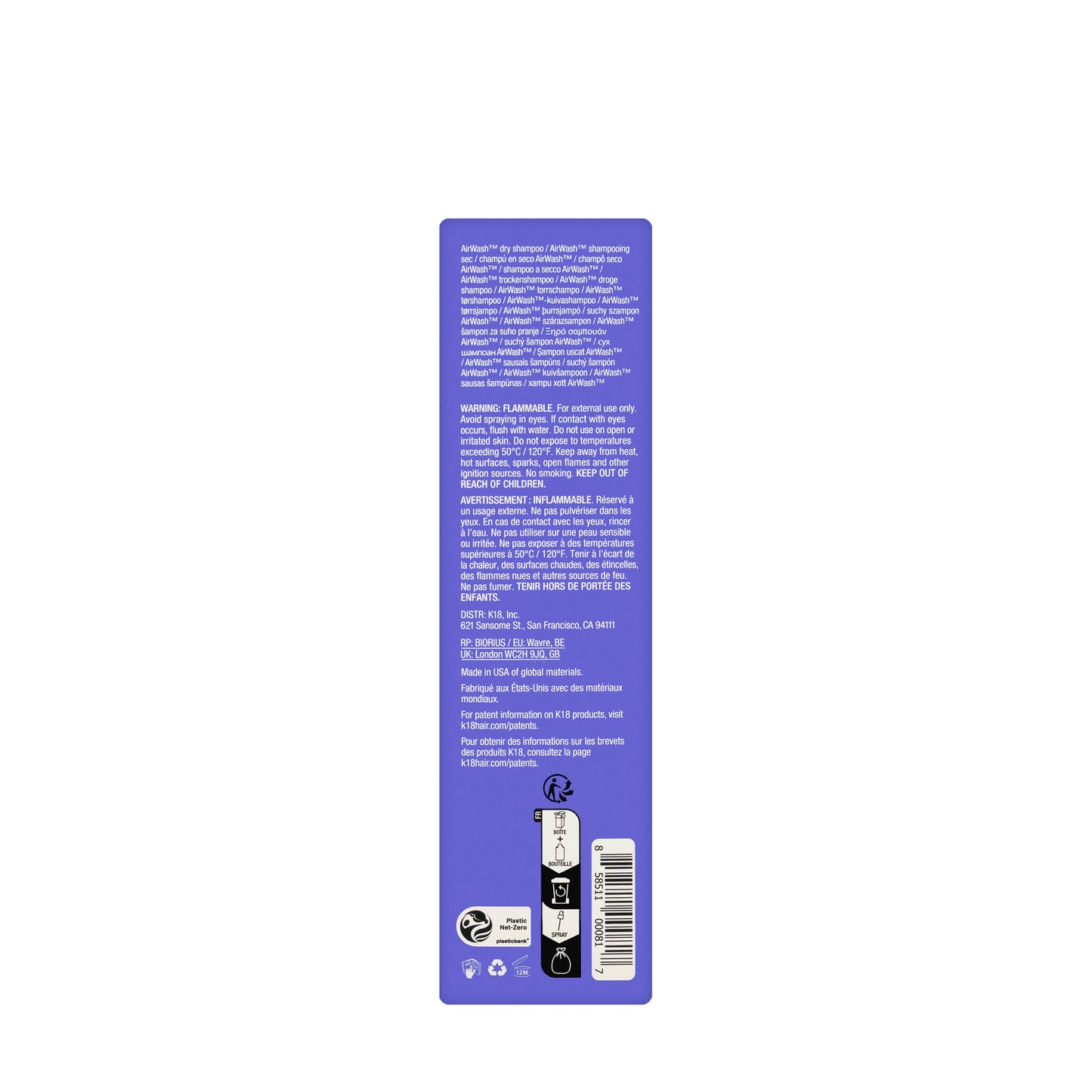 K18 Airwash Dry Shampoo 118 ml