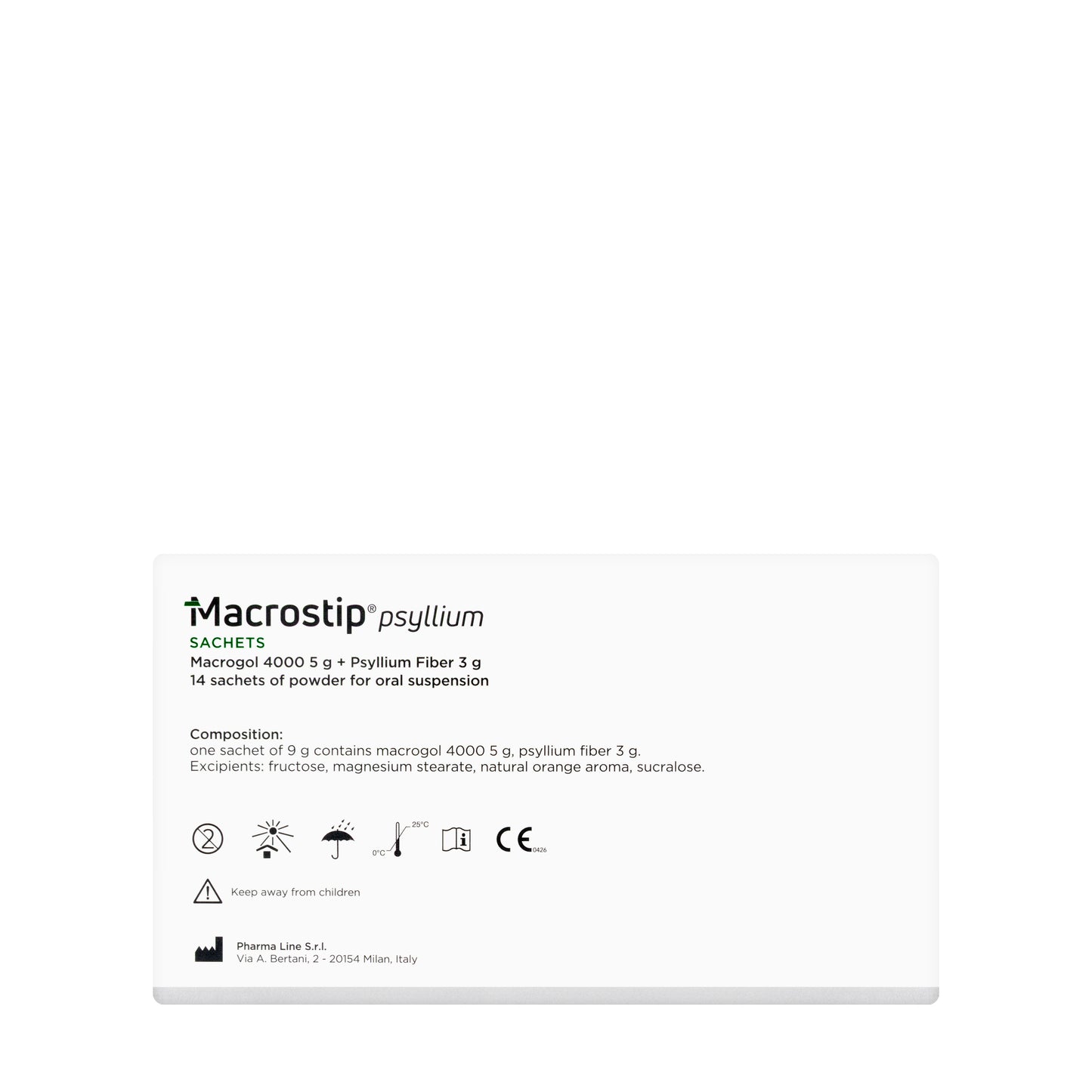 Macrostip Psyllium Fiber Powder 14 Sachets