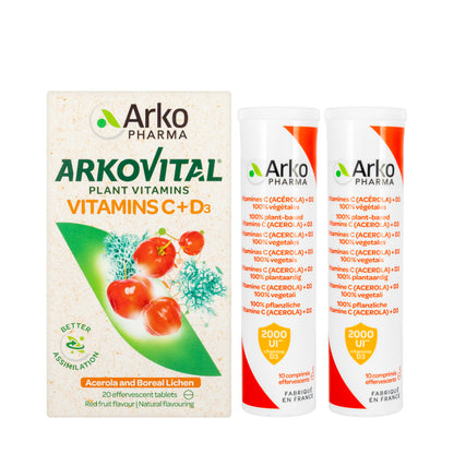 Arkovital Vitamin C + D3 20 Effervescent Tablets