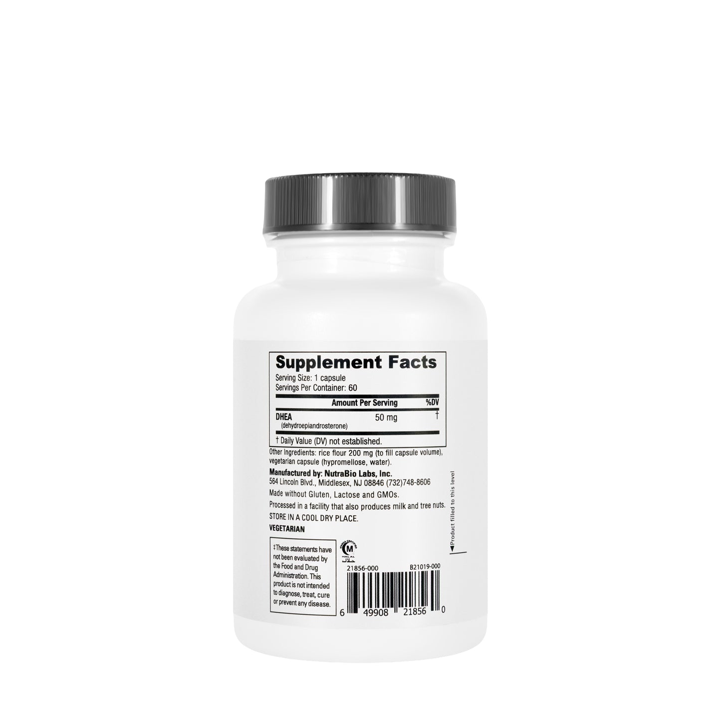 NutraBio DHEA 50 mg 60 Capsules