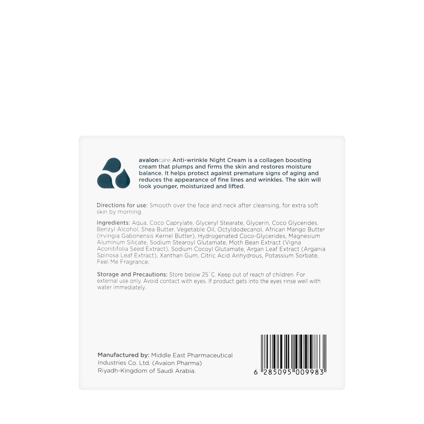 Avaloncare Anti-Wrinkle Night Cream 50 ml