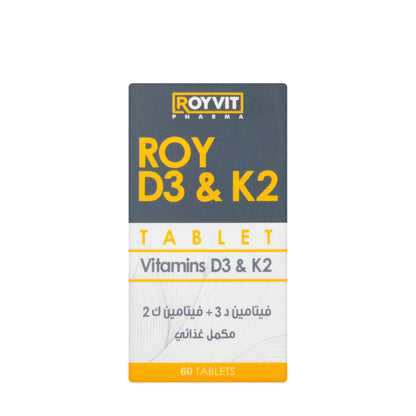 Roy Vit-D3 5000 IU + K2 60 Tablets