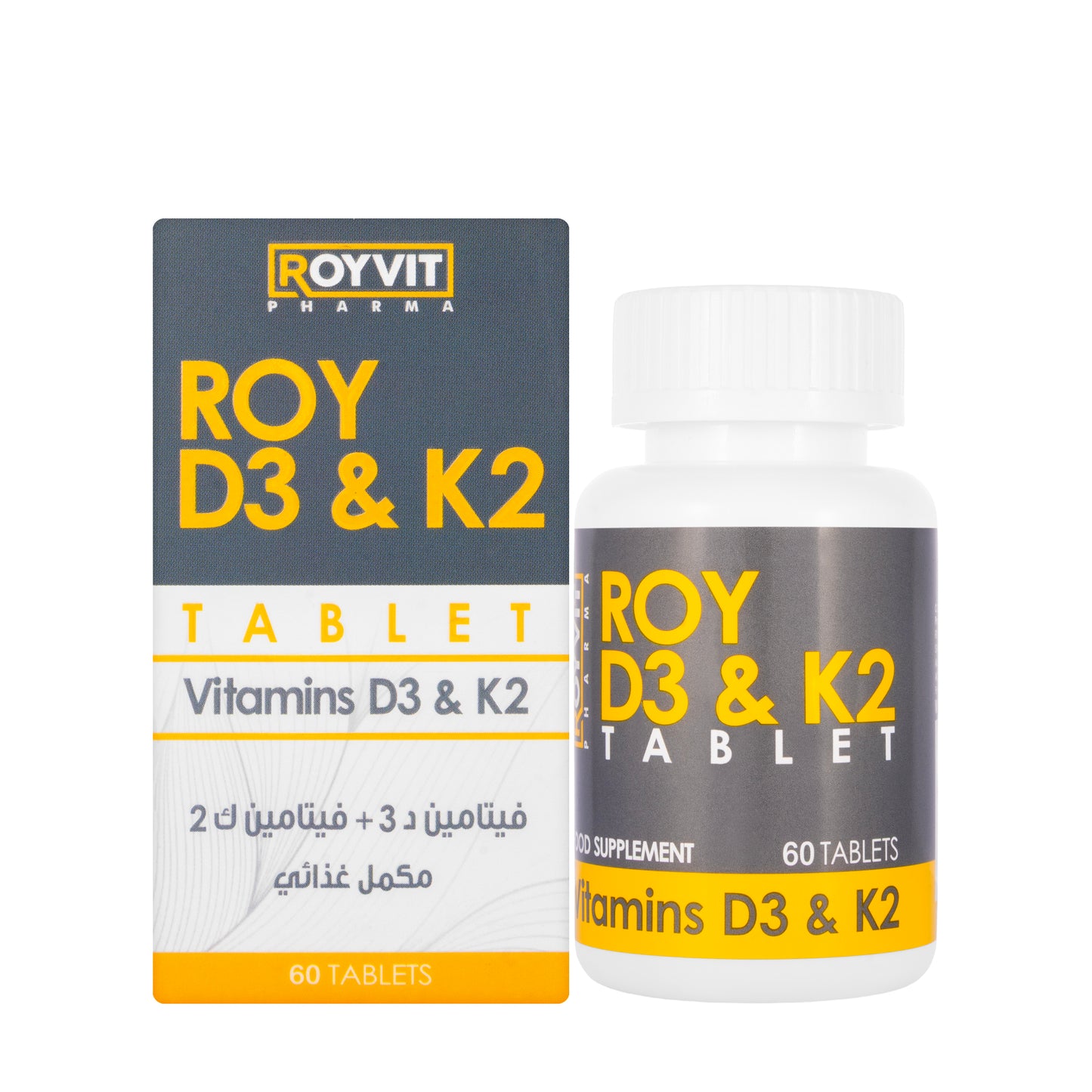 Roy Vit-D3 5000 IU + K2 60 Tablets