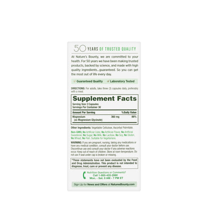 Nature'S Bounty Magnesium Glycinate 360 mg 90 Capsules