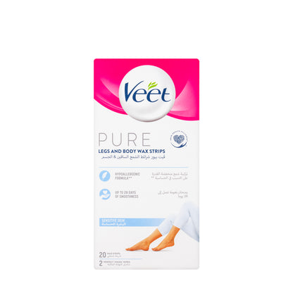 Veet Pure Legs & Body Wax Strips [Sensitive] 20 pcs