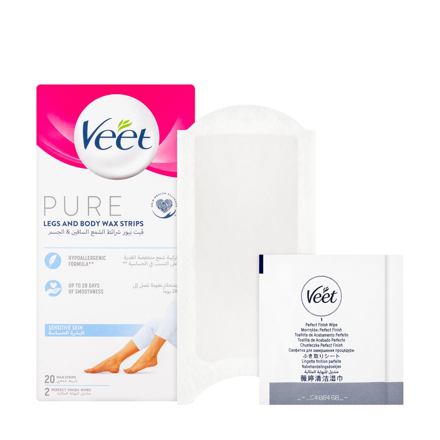 Veet Pure Legs & Body Wax Strips [Sensitive] 20 pcs