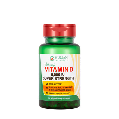 Human Essentials Vitamin D 5000  IU 100 Softgels
