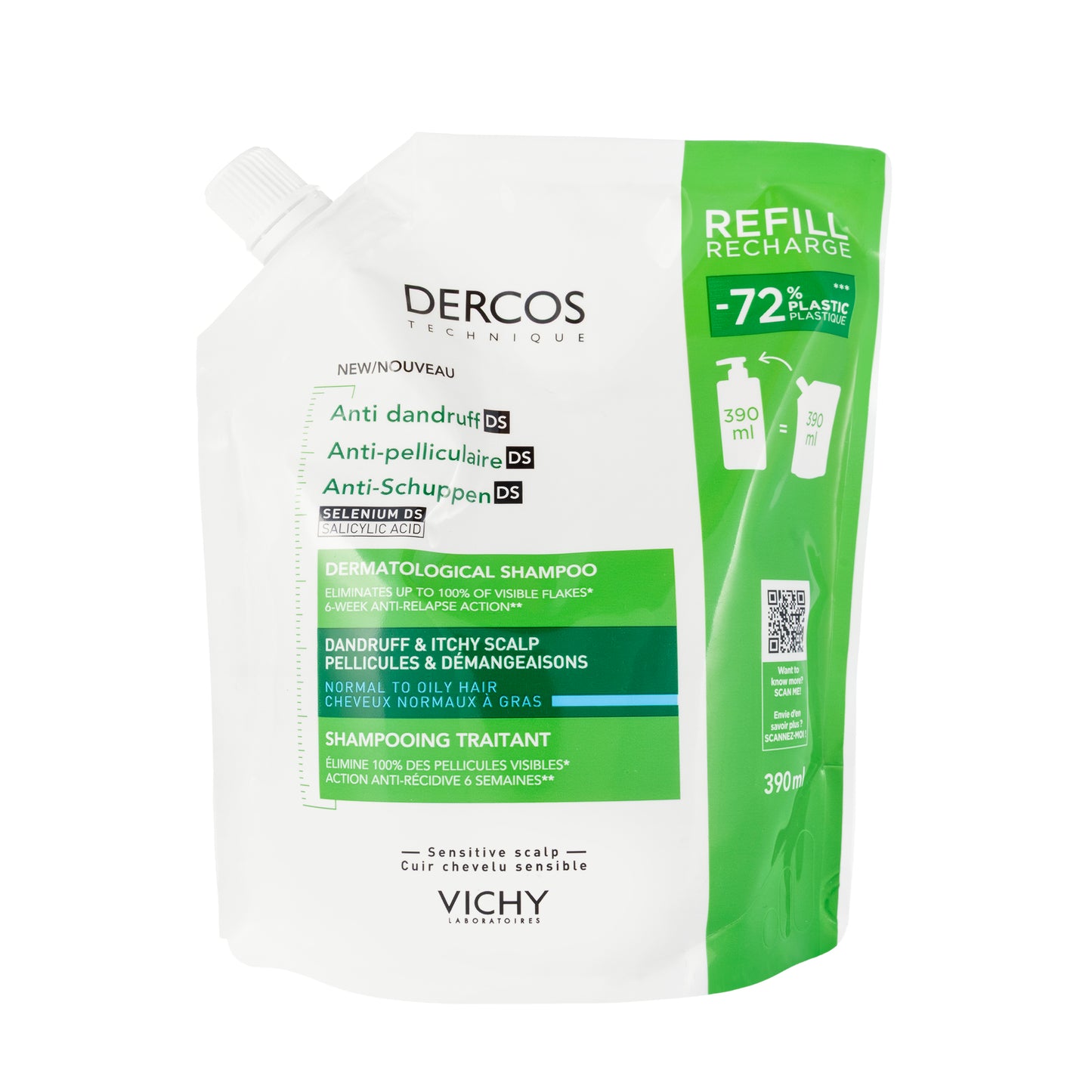 Vichy Dercos DS Shampoo Dandruff Oily Refill 390 Ml [463]