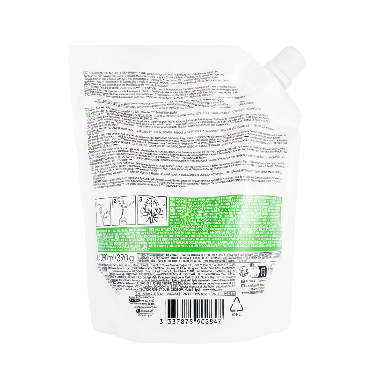 Vichy Dercos DS Shampoo Dandruff Dry Refill 390 Ml [462]