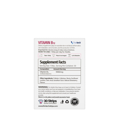 Thintech Vit B12 1000 mcg 30 Strips