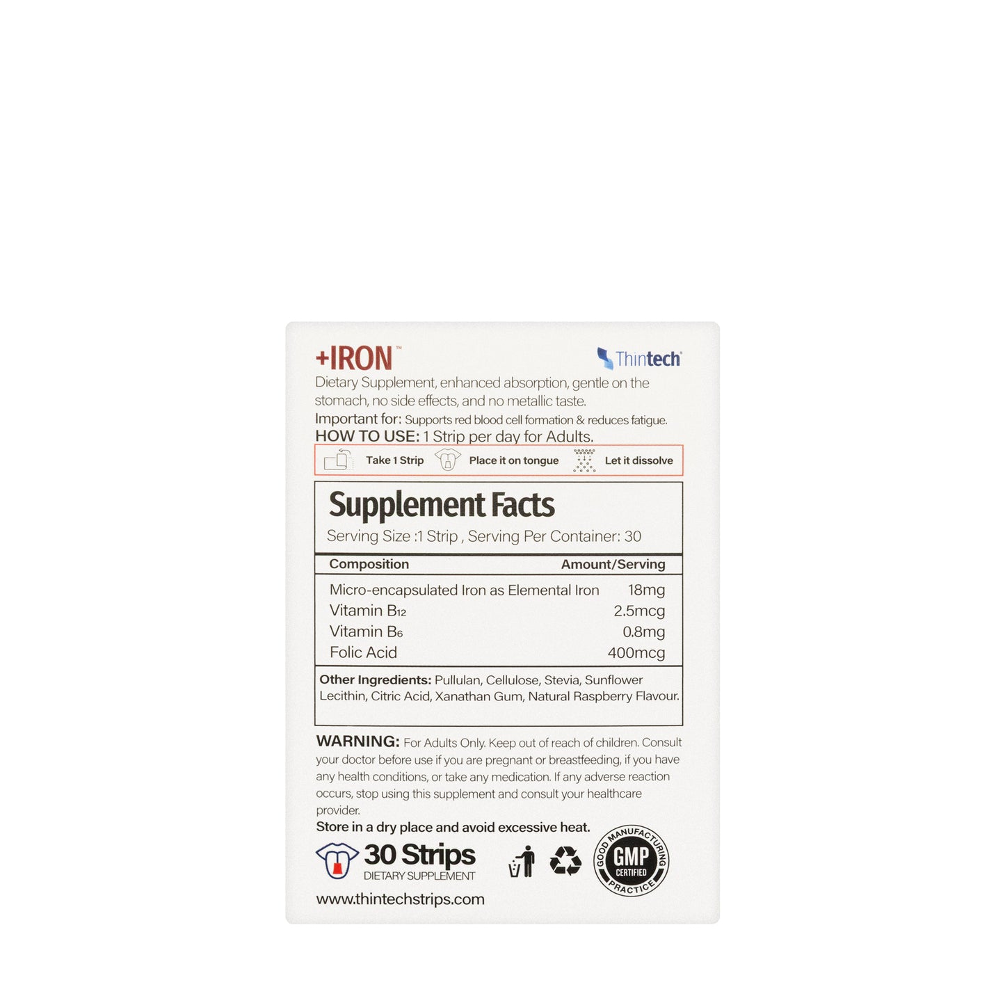 Thintech +Iron 30 Strips