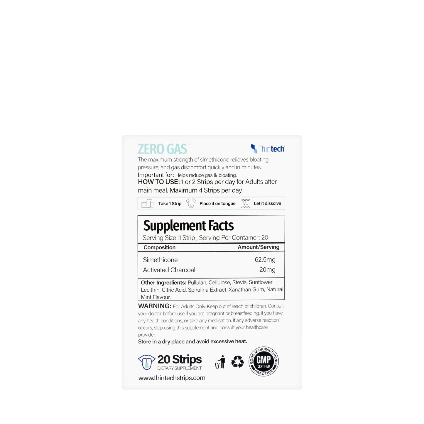 Thintech Zero Gas 20 Strips