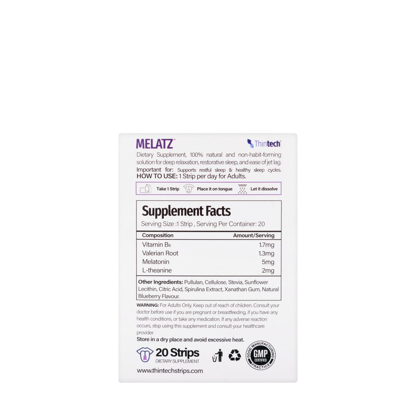 Thintech Melatz 5 mg 20 Strips