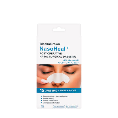 Black & Brown Nasoheal Nose Plaster 15 Pieces [Post Oper]
