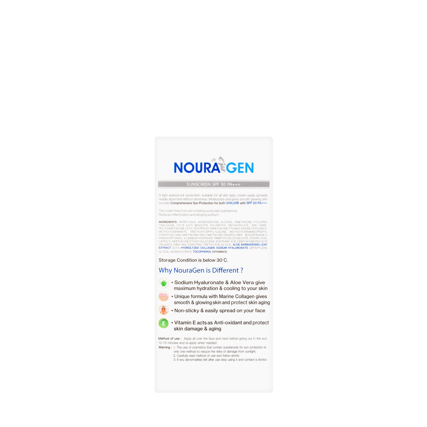Nouragen Spf50 Pa+++ Sunscreen Cream 50 Gm