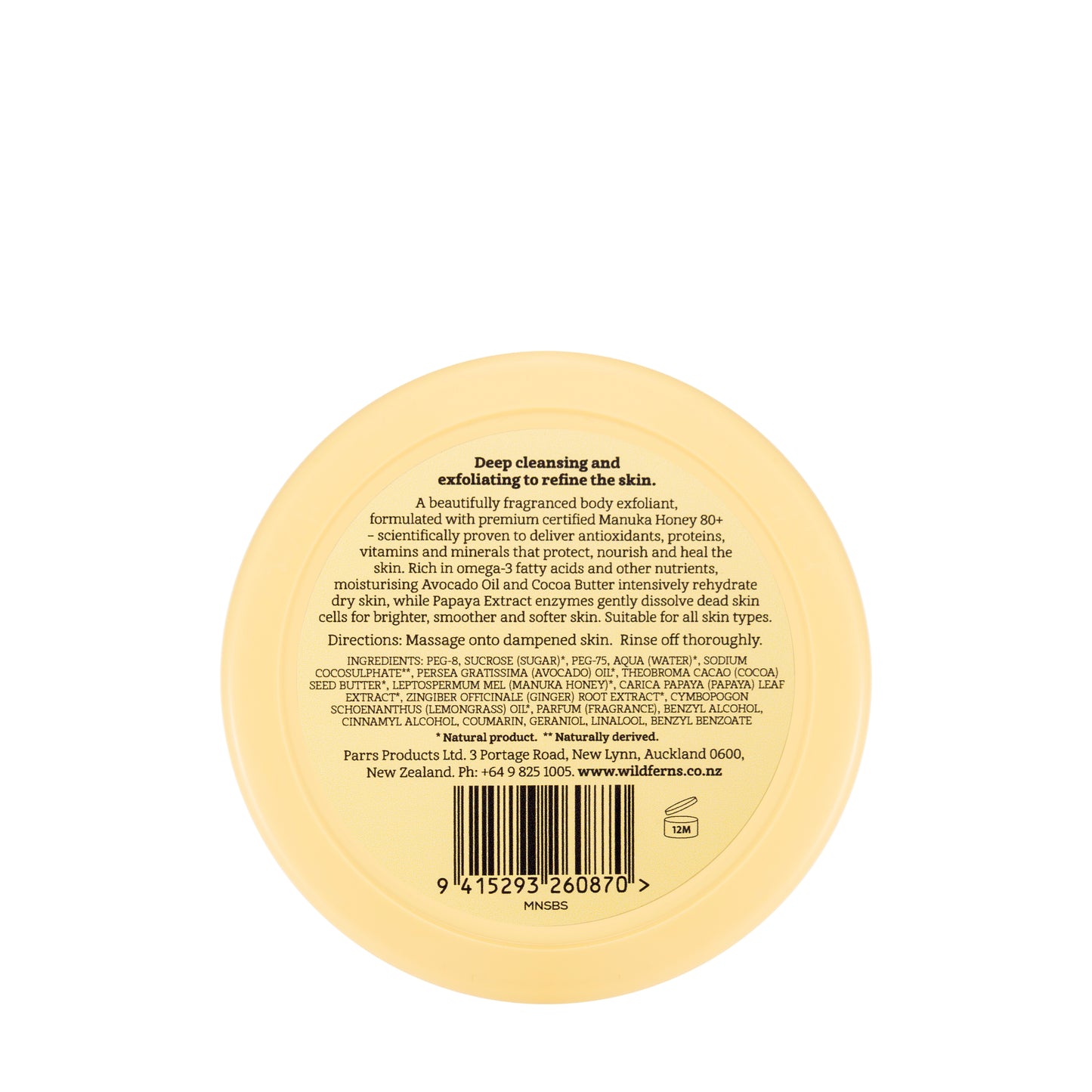 Wild Ferns Manuka Honey Sugar Scrub 175 Gm