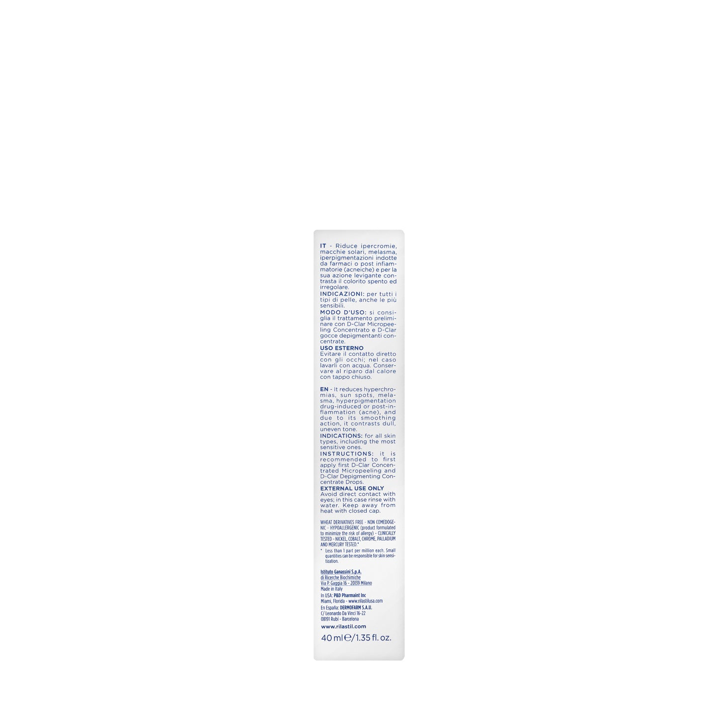 Rilastil D-Clar Daily Depigmenting Cream 40 ml